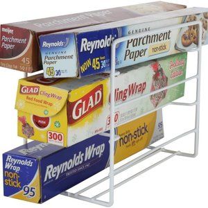 Home-X - Kitchen Wrap Organizer Rack, Steel Wire R